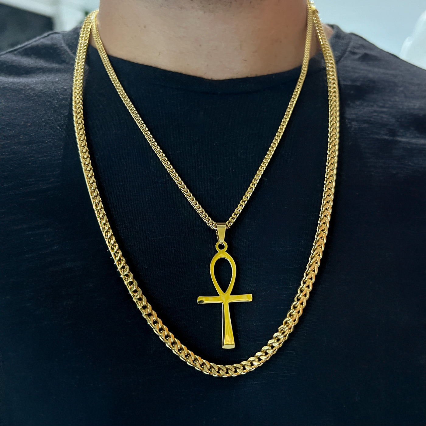 Franco Ankh Gold Chain Bundle