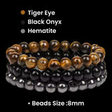 Tiger Eye Hematite Cyrstal Bracelet Bundle