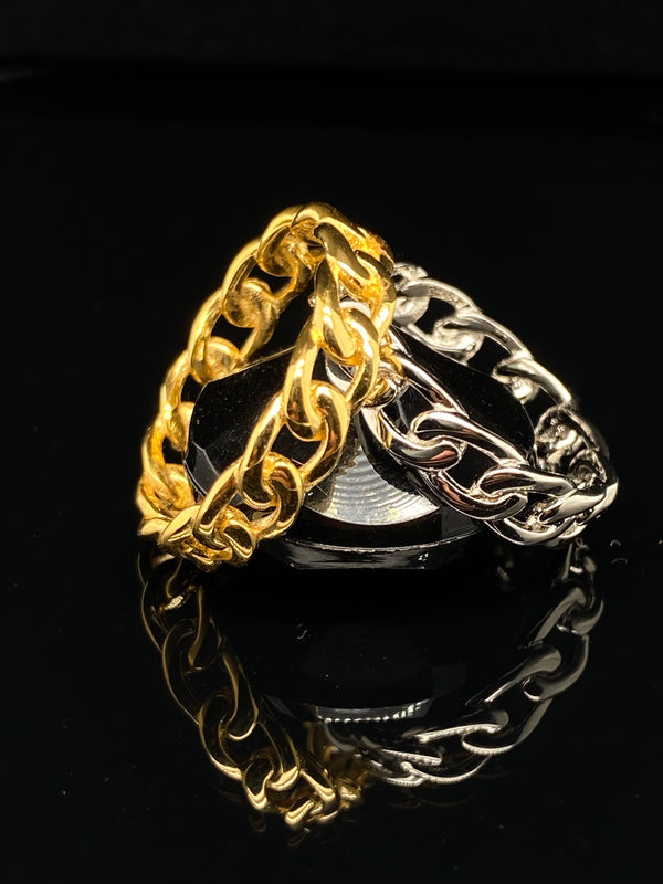 Sterling Silver / Gold Vermeil Cuban Ring